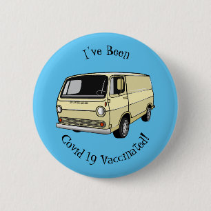 Classic van cartoon illustration 2 inch round button