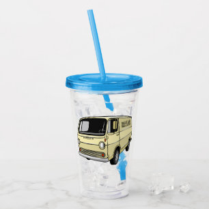 Classic van cartoon illustration acrylic tumbler