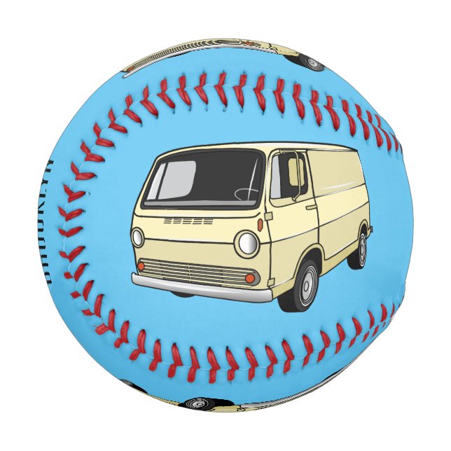 Classic van cartoon illustration baseball (Front Left)