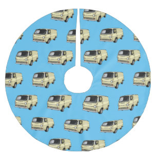 Classic van cartoon illustration brushed polyester tree skirt