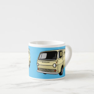 Classic van cartoon illustration espresso cup