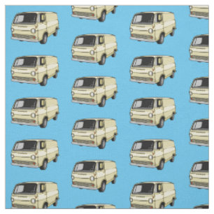 Classic van cartoon illustration fabric