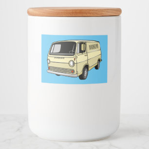 Classic van cartoon illustration food label