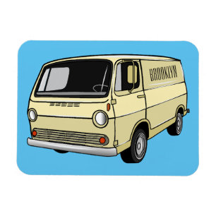 Classic van cartoon illustration magnet