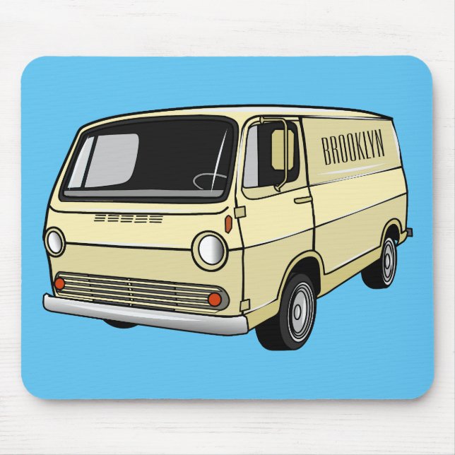 Classic van cartoon illustration mouse pad (Front)