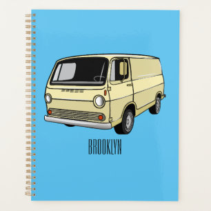 Classic van cartoon illustration planner