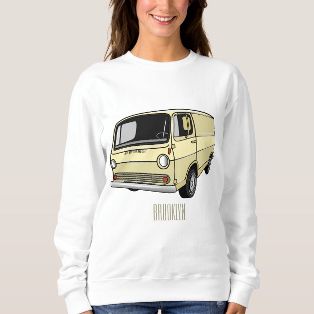 Classic van cartoon illustration sweatshirt (Front)
