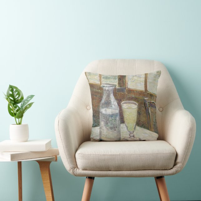 Classic Van Gogh Paris Cafe Absinthe Art Throw Pillow (Chair)