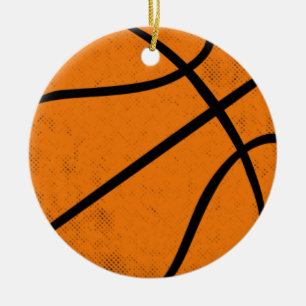 Classic Varsity Basketball Hoops Game Day Style Ceramic Ornament