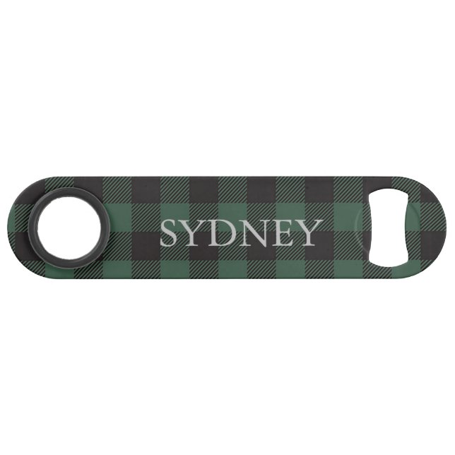Classic Vert Buffalo noir Tartan Plaid Personnalis (Devant (Horizontal))