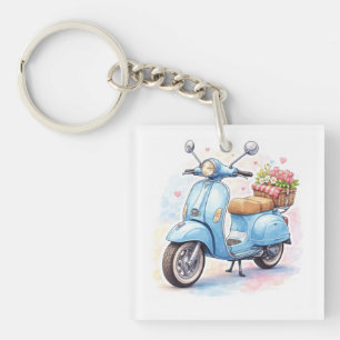 Classic Vespa Vintage Keychains Retro Scooter