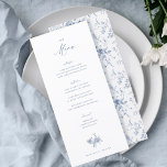 Classic Victorian Blue Floral Wedding Table Menu<br><div class="desc">Dusty Blue,  Vintage Blue,  Elegant Wedding Table Menu Cards Flat Menu Elegant Calligraphy Eat and Drink Wedding Menus | Simple Calligraphy Rustic Wedding Menus Wedding Menus,  Rustic Wedding Menu,  Floral Wedidng Menu,  Wedding Table Menu</div>