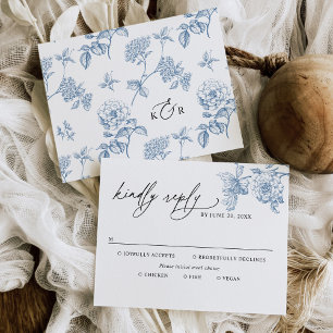 Classic Victorian Blue Meal Options Mariage RSVP
