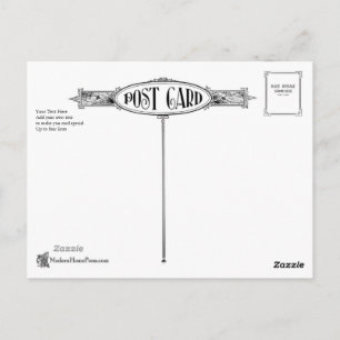 Classic Victorian Postcard Back - Customizable