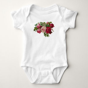 Classic Victorian Roses Lily of the Valley Romance Baby Bodysuit