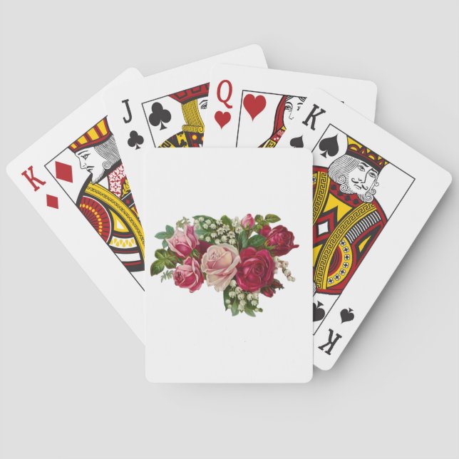 Classic Victorian Roses Lily of the Valley Romance Playing Cards (Back)