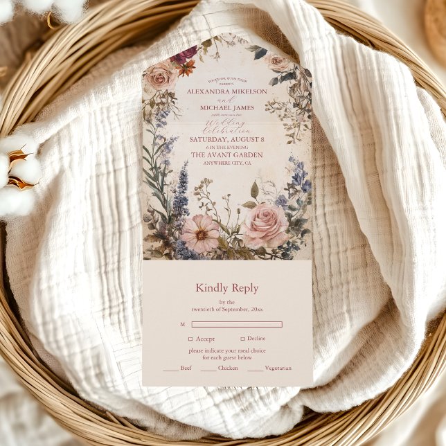 Classic Victorian Royal Floral Wedding  All In One Invitation (Creator Uploaded)