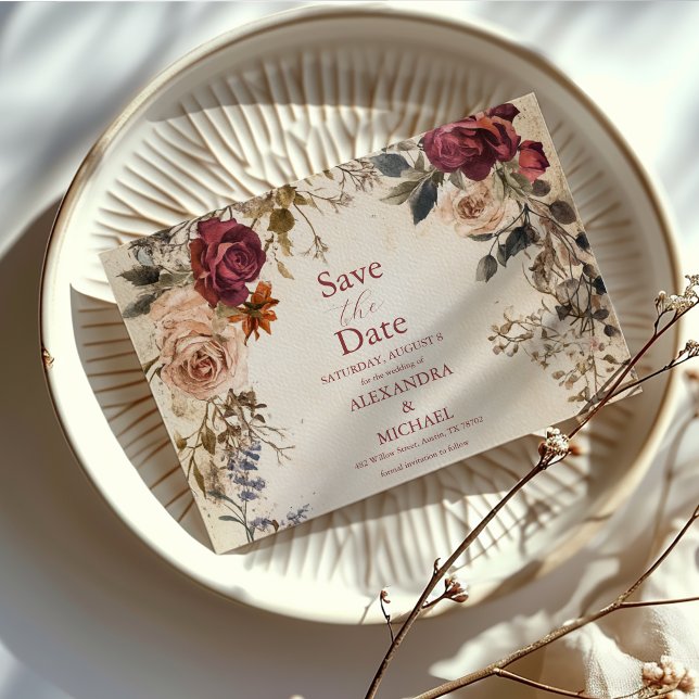 Classic Victorian Royal Floral Wedding  Save The Date (Creator Uploaded)