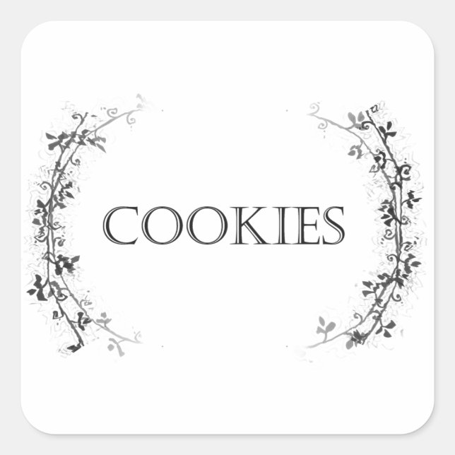 Classic Vine Design Cookie Jar Stickers Étiquette (Devant)