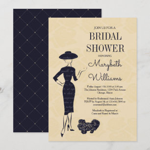 Classic Vintage 50's Fashion Bridal Shower Card