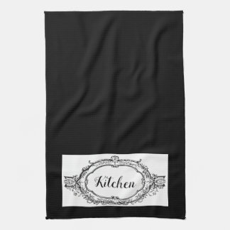 Classic Vintage Black & White Kitchen Towel