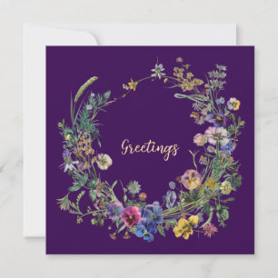 Classic Vintage Botanical Wreath Note Card