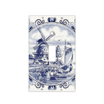 Classic Vintage Chic Dutch Windmill Delft Blue