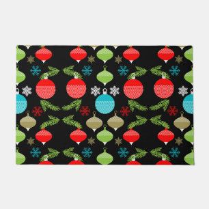 Classic Vintage Christmas Bauble Ornament Doormat