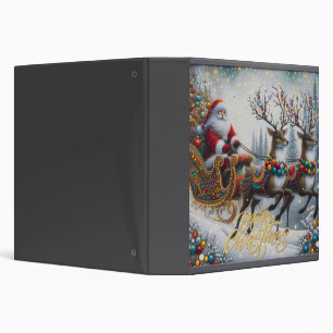 Classic/Vintage Christmas Santa & reindeer Binder