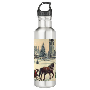 Classic/Vintage Christmas scene 710 Ml Water Bottle