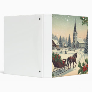 Classic/Vintage Christmas scene Binder