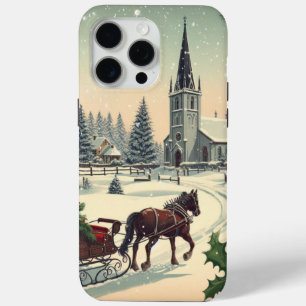 Classic/Vintage Christmas scene iPhone 15 Pro Max Case