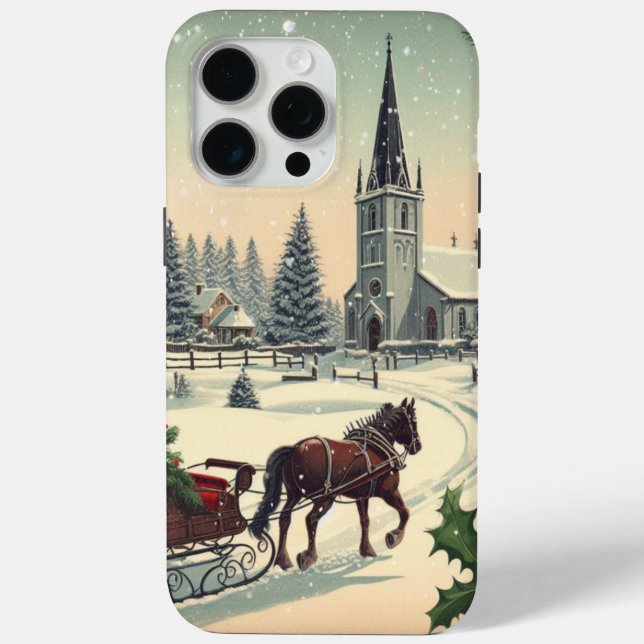Classic/Vintage Christmas scene  Case-Mate iPhone Case (Back)