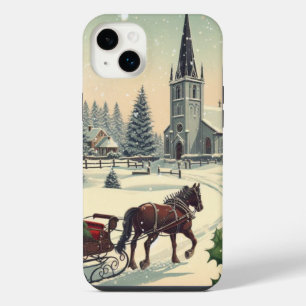 Classic/Vintage Christmas scene iPhone 14 Plus Case