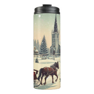 Classic/Vintage Christmas scene  Thermal Tumbler