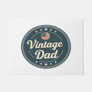 Classic Vintage Dad Retro Badge Stars & Stripes De Doormat