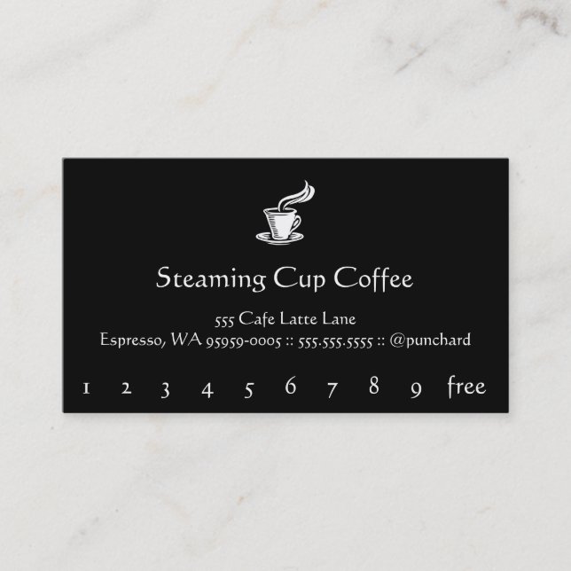 Classic Vintage Etching Steaming Art Loyalty Card (Front)