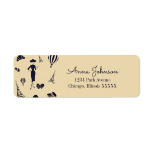 Classic Vintage Fashion Return Address Label