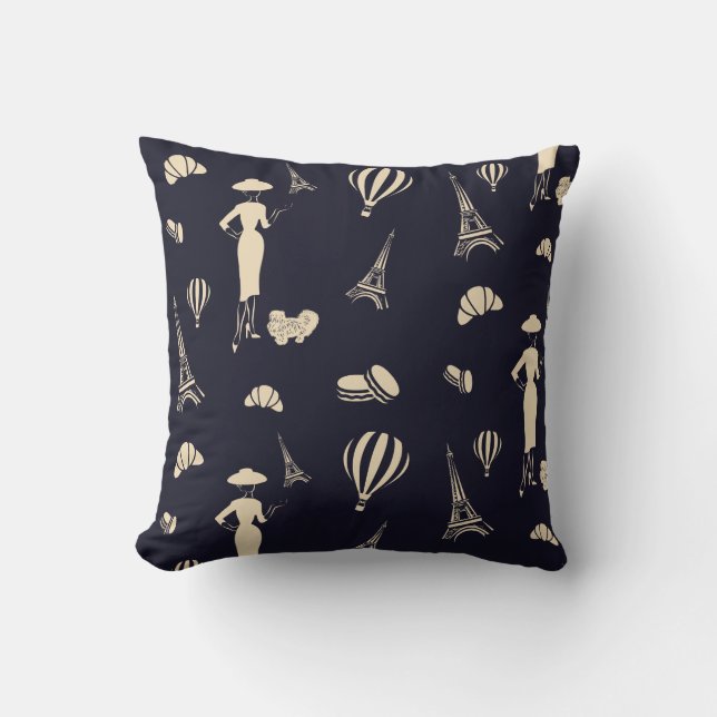 Classic Vintage Fashion Throw Pillow (Front)