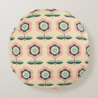 Classic Vintage: Floral Seamless Design Round Pillow
