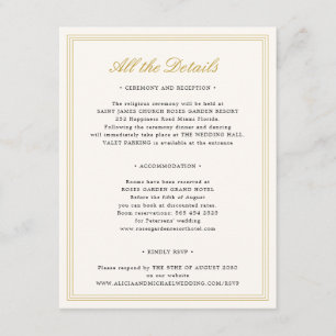 Classic vintage formal crest monogram wedding enclosure card