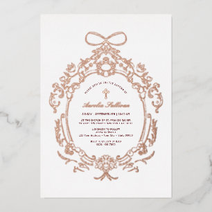 Classic Vintage Frame Baptism Rose Gold