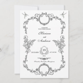 Classic Vintage Frame Wedding Invitation 