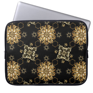 Classic Vintage: Golden Oriental Seamless. Laptop Sleeve