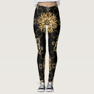 Classic Vintage: Golden Oriental Seamless. Leggings