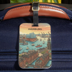 Classic Vintage Hamburg Germany Travel Luggage Tag