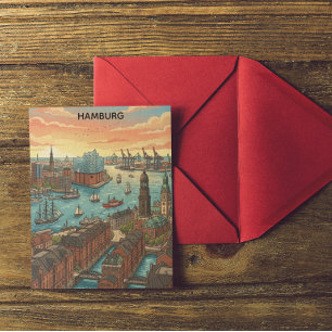 Classic Vintage Hamburg Germany Travel  Postcard