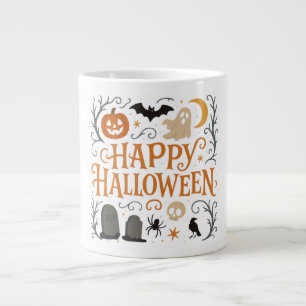 Classic, vintage Happy Halloween  Large Coffee Mug