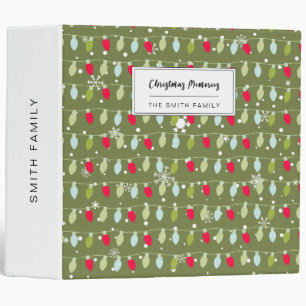 Classic Vintage Holiday Pattern-Christmas Lights 1 Binder