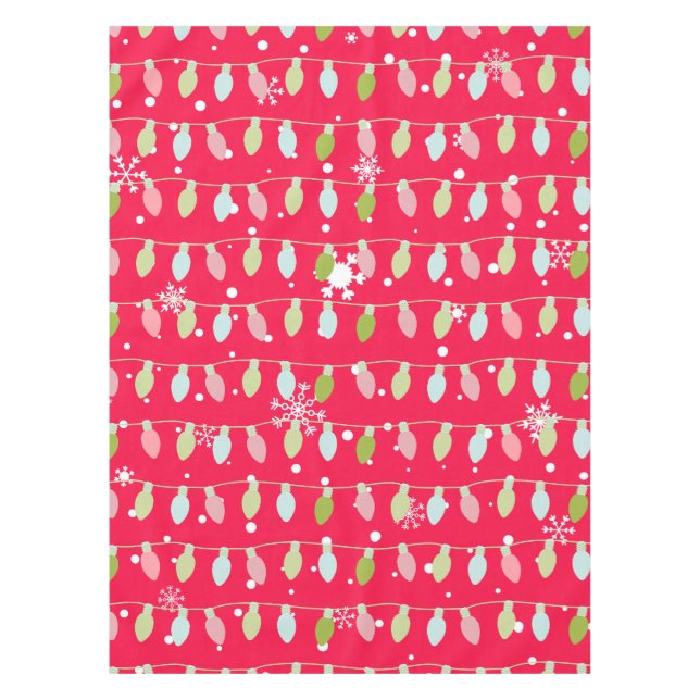 Classic Vintage Holiday Pattern-Christmas Lights 1 Tablecloth (Front)